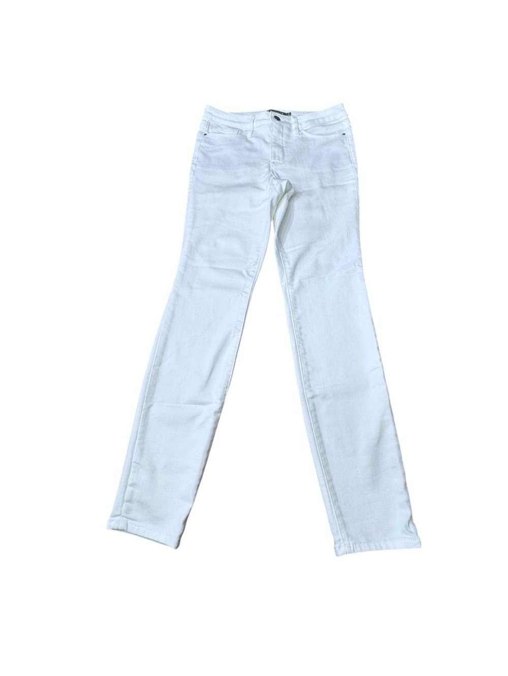 Athleta Sculptek Skinny Jeans White Pockets Mid Rise Zip Stretch Women’s Size 8